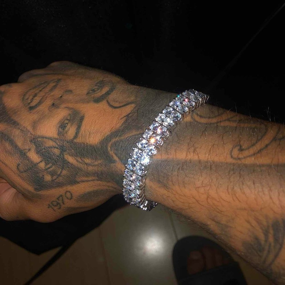 Diamond CZ Double Row 10mm Tennis Bracelet I Gold + Silver Tennis Bracelet 127 - Picture 12 of 12